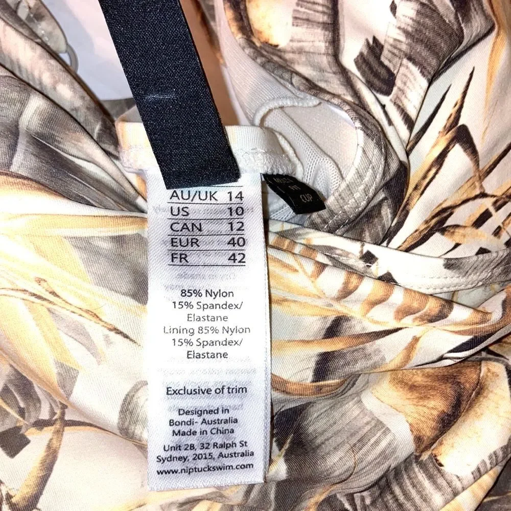 NIP TUCK Swim Shaping Swimsuit Beige Floral Australia Womens Size 10